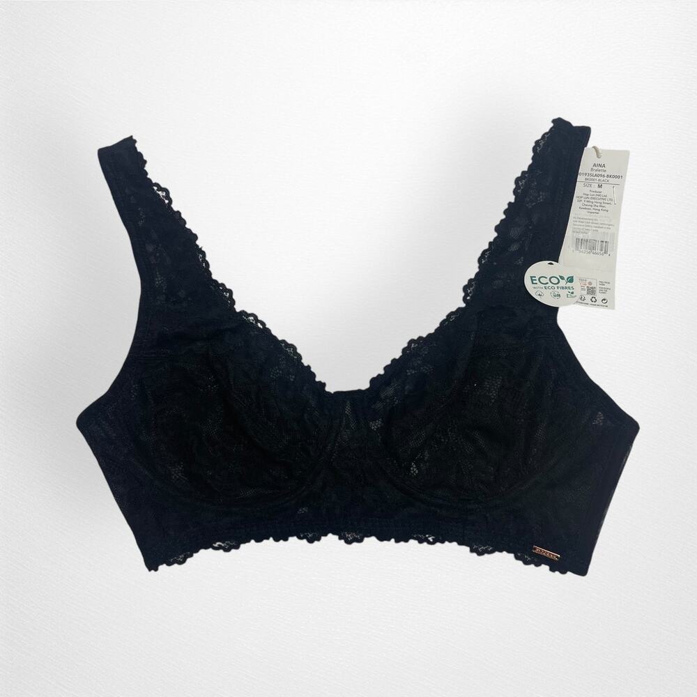DORINA AINA NON PADDED BRALETTE FULL CUP WIRELESS MEDIUM‎ NWT BLACK